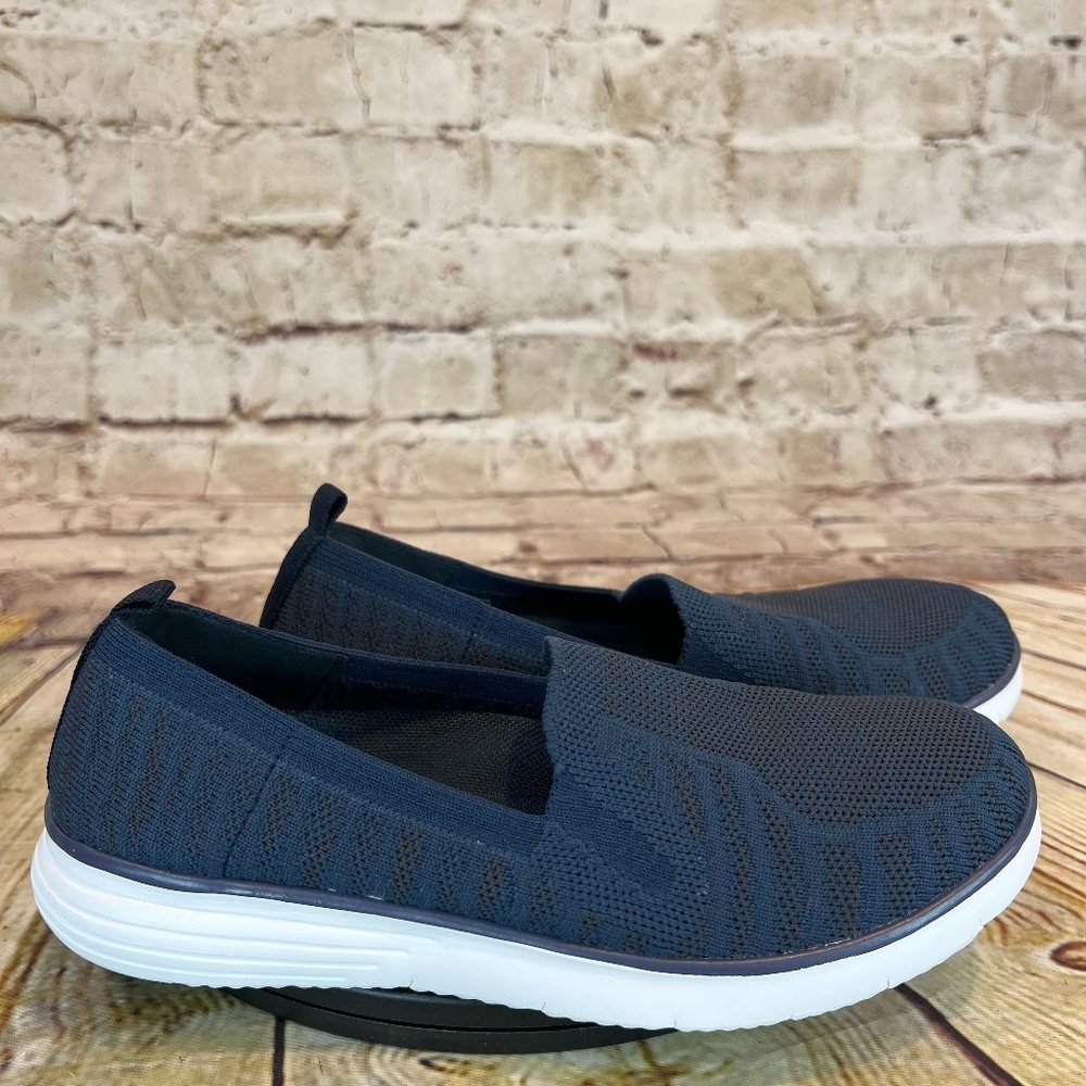Propet Women's Solid Navy Blue Stretch Fabric Slip On Flats Narrow Fit Size 6 N